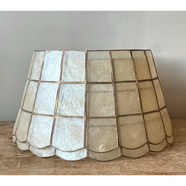Vintage Boho Capiz Shell Lampshades - A Pair For Sale - Image 4 of 7