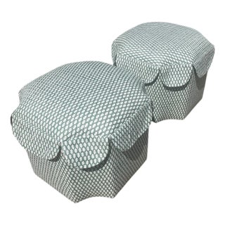 Pair of Custom-Made Ottomans For Sale