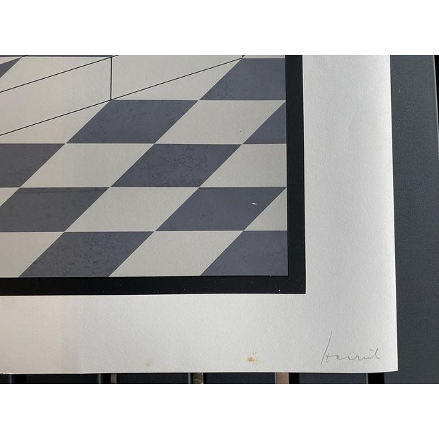Modern Erwin Heerich, Abstract Composition, 1973, Original Serigraph on White Cardboard For Sale - Image 3 of 15
