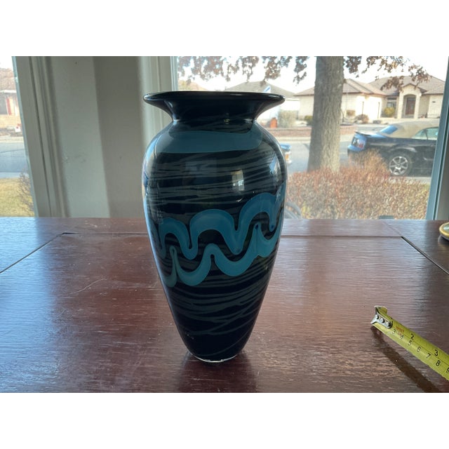 Vintage Rick Satava Studio Art Glass Vase 2005. 2005. This vase measures 8 1/4”H x 4”W at the rim. It is a gorgeous hand...