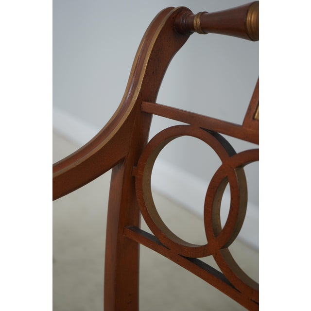 Wood Pair Baker Regency Historic Charleston Open Armchairs For Sale - Image 7 of 18