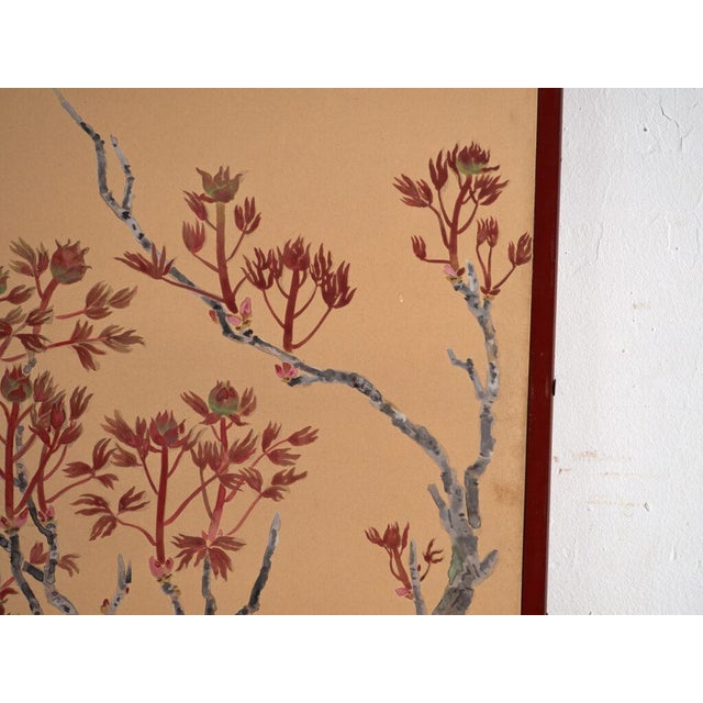 Antique Japanese Two-Panel Screen on Gold Ground, 1920 For Sale - Image 3 of 11
