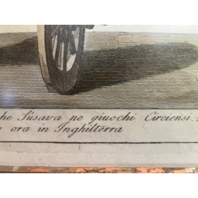 Silver Late 18th Century Hand Colored Etching of Roman Etruscan Chariot & Armor, Copper Frame. For Sale - Image 8 of 11