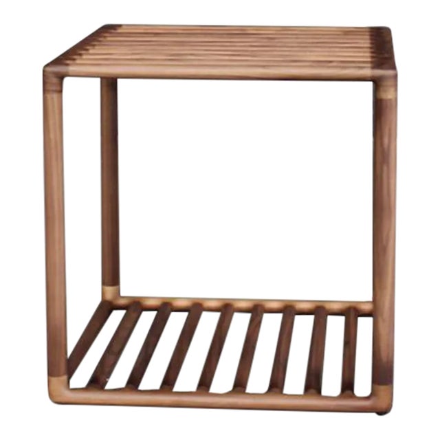 Porada Walnut Raster Side Table For Sale