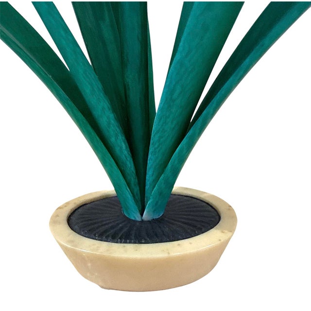 Bone Carved Polychrome Potted Hyacinth For Sale - Image 7 of 11