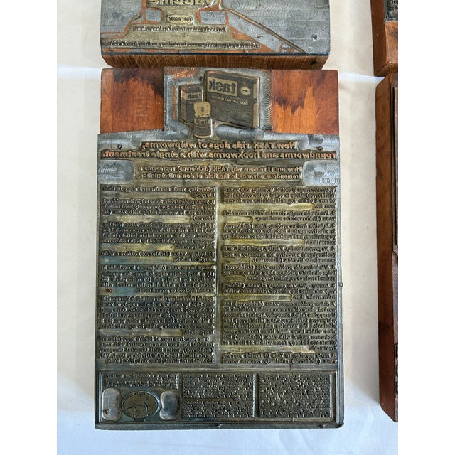 Early 20th Century Set of 4 Antique Letterpress Advertising Printer’s Blocks For Sale - Image 5 of 13