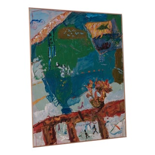 A. Romano, Abstract Composition, 1980s, Acrylic Painting on Canvas For Sale