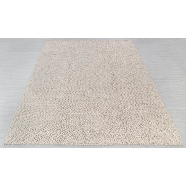 Chunky Wool Felted Nordic Flatweave Rug in Ivory and Cream, 2.5x8 Ft. For Sale - Image 10 of 12