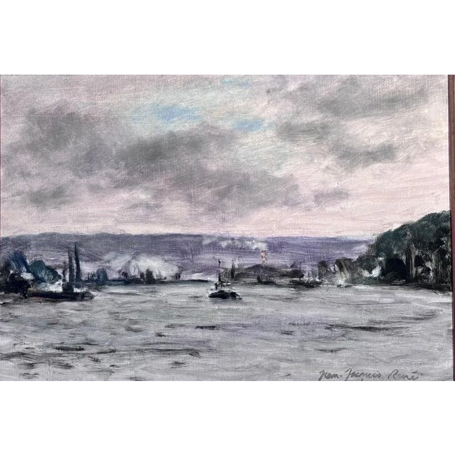 Landscape of the Seine near Rouen, France Jean-Jacques René, Born in the English Channel, near Coutances, in 1943, Jean-...