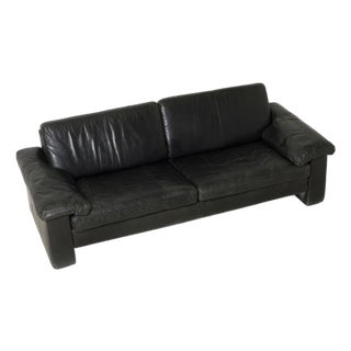 Conseta 3-Seater Sofa in Black Leather from Cor, Germany, 1970s For Sale