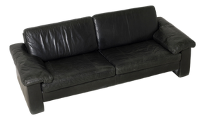 Conseta 3-Seater Sofa in Black Leather from Cor, Germany, 1970s