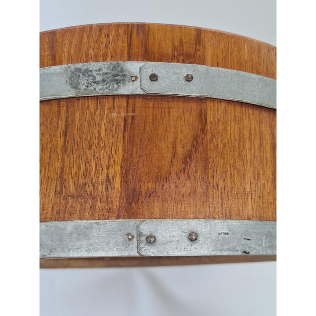 Large Vintage Wooden Bowl with Metal Rims, 1960s For Sale - Image 9 of 11