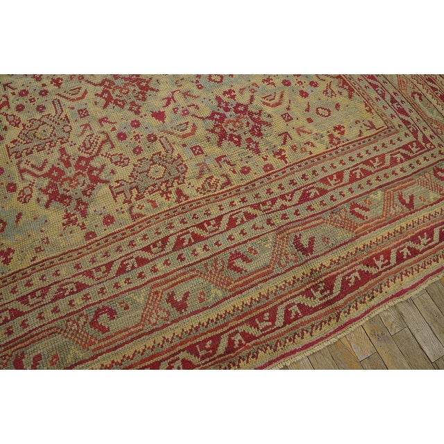 1900s Light Gray Geometric Antique Turkish Oushak Rug 8'4" X 11'7" Handknotted Wool Carpet For Sale In New York - Image 6 of 12