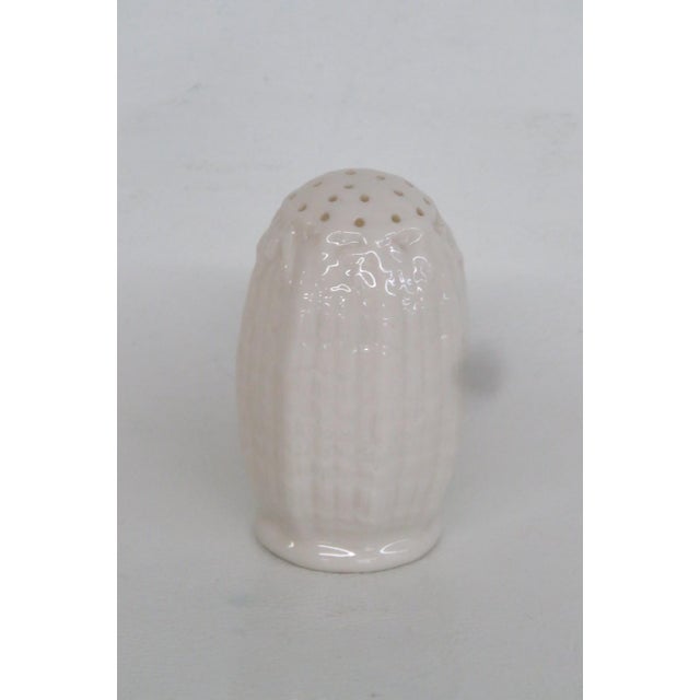 Belleek Pottery Ireland Fine Porcelain Tridacna Cob Salt or Pepper Shaker 4935b For Sale - Image 9 of 10