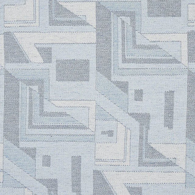 Schumacher Sample - Schumacher Zsuzsa Fabric in Chambray For Sale - Image 4 of 4
