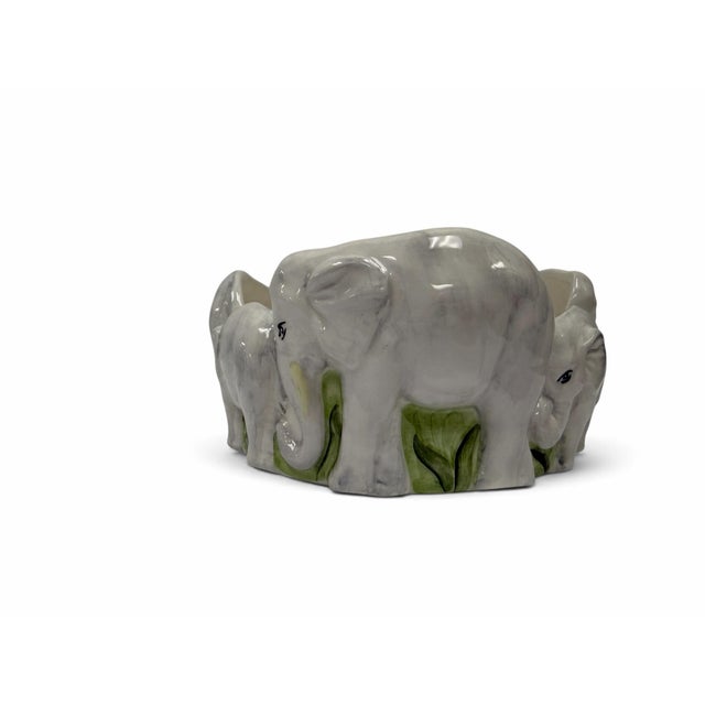Vintage Scully & Scully Italian Ceramic Elephant Parade Serving Platter For Sale - Image 4 of 6