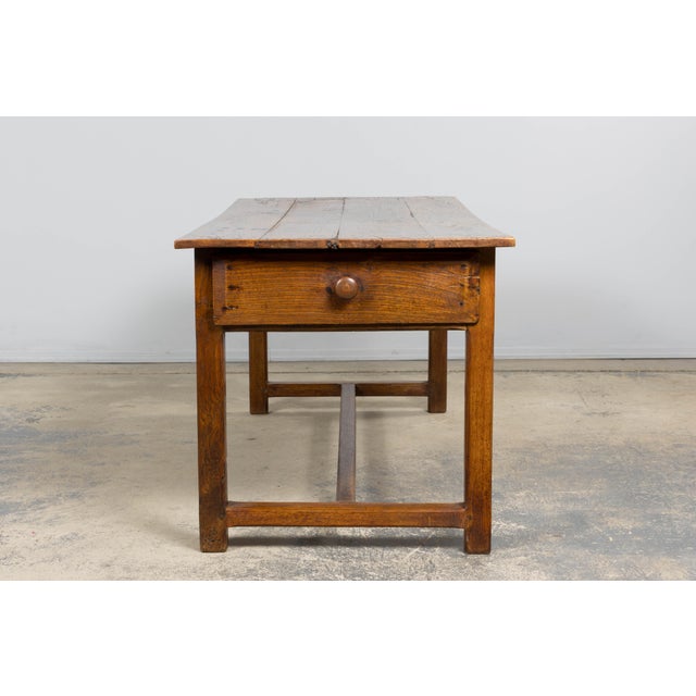 Early 19th Century French Provincial Farmhouse Mixed Wood Trestle Table For Sale - Image 14 of 18