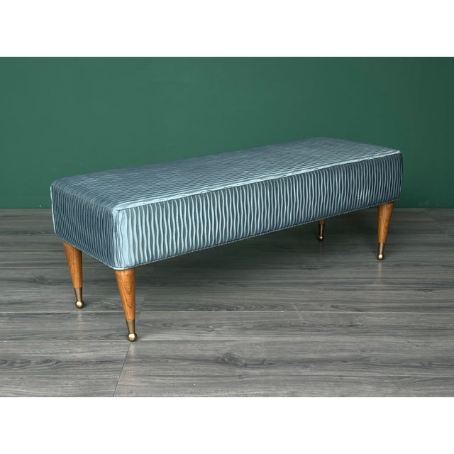 1960s Mid-Century Modern Upholstered Bench For Sale - Image 4 of 9