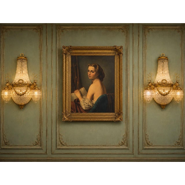 French 1980 French Artisan Louis XVI Gold Bronze Sconces Wall Lamps - Pair For Sale - Image 3 of 12