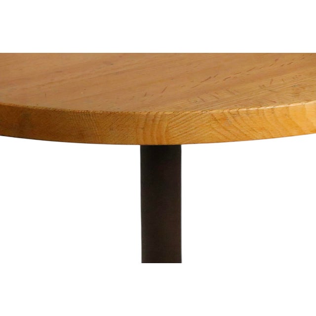 Mid 20th Century Mid Century Round Cafe Style Bistro Dining Table With Cast Iron Base For Sale - Image 5 of 9