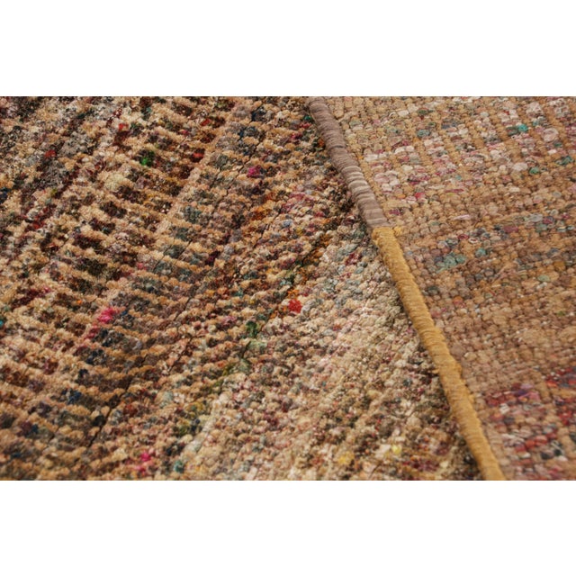 Textile Rug & Kilim’s Modern Textural Rug in Beige and Purple With Polychrome Striae For Sale - Image 7 of 7