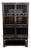 Chinese Black Lacquered Lattice Cabinet For Sale