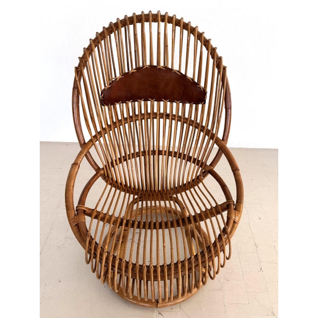 Organic Bamboo Rattan Chair by Tito Agnoli for Pierantonio Bonacina, 1960s For Sale - Image 13 of 16
