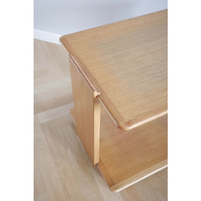 Wood Vintage Oak Cart on Wheels, 1970s For Sale - Image 7 of 8