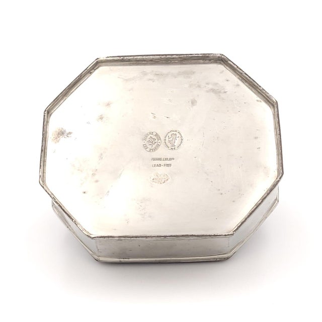 Metal Octagonal Pewter Box, France Circa 1970 For Sale - Image 7 of 11