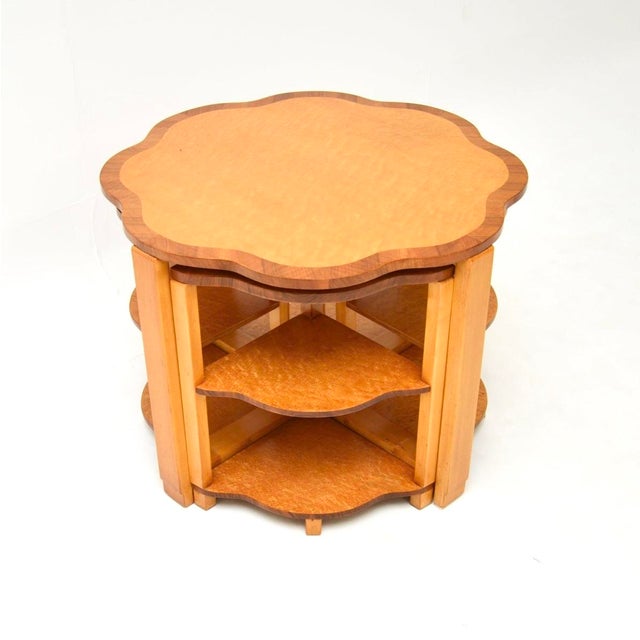Art Deco Birds Eye Maple Nesting Tables, 1930s, Set of 5 For Sale - Image 11 of 11
