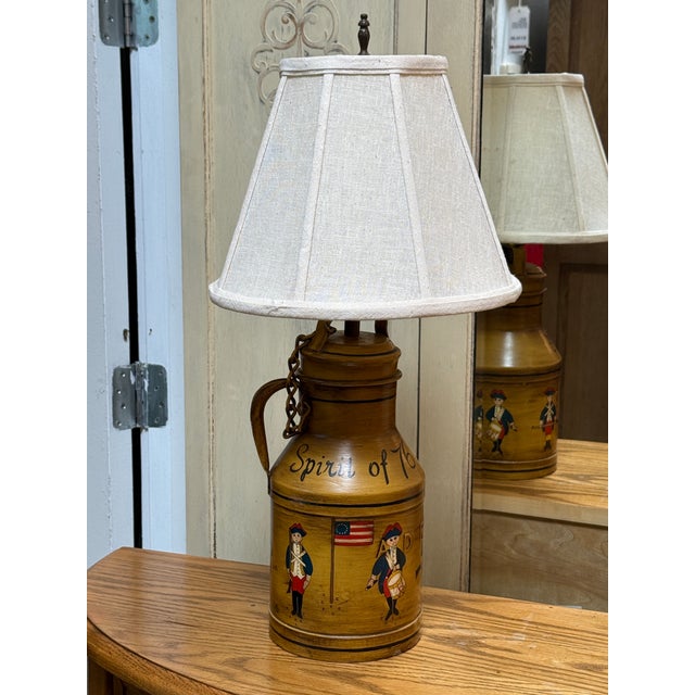 Design Plus Gallery presents the Bicentennial Table Lamp with '76 Spirit of America. The milk jug shaped body the iconic...