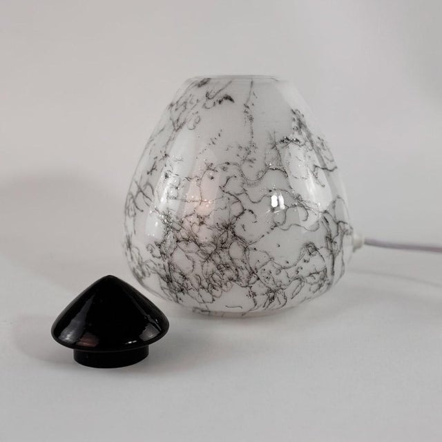Glass Postmodern Murano Glass Pendant Lamp with Black Tip, 1980s For Sale - Image 7 of 13