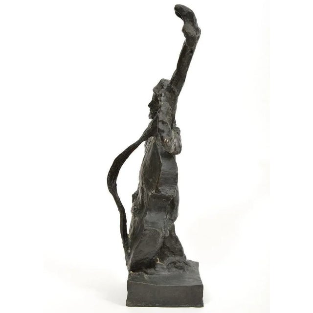 Metal 1960s Mane Katz, Russian French Judaica Jewish Shtetl Wedding Klezmer Musician Bronze Sculpture For Sale - Image 7 of 11
