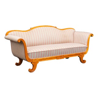 Biedermeier Style Sofa in Birch, Early 20th Century For Sale