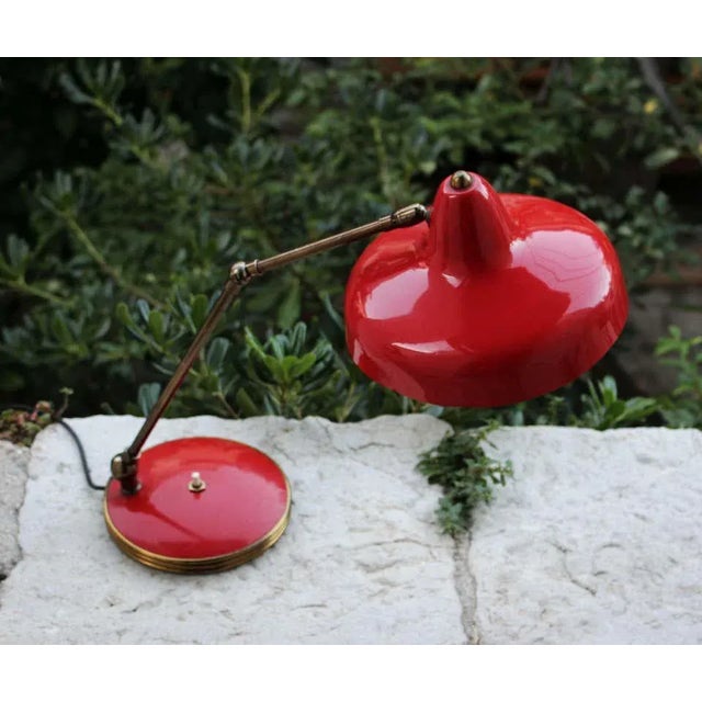 Desk lamp pivoting shade and adjustable height all is original .