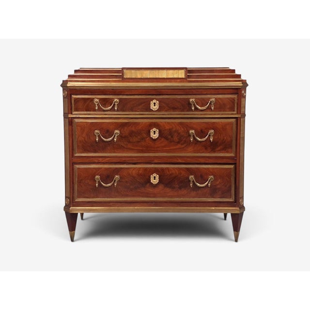 Neoclassical Russian Neoclassical, Commode, Crotch Mahogany, Bronze, Baltic States, 1860s For Sale - Image 3 of 16