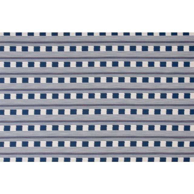 Traditional Nina Bed in Christopher Farr Cloth Lost and Found Perennials Performance Woven, Azurro - Queen For Sale - Image 3 of 3