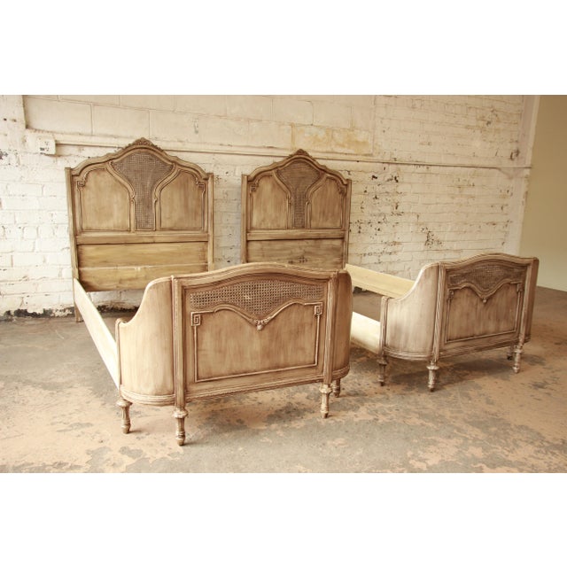 Vintage French Provincial Shabby Chic Twin Bed Frames A Pair Chairish