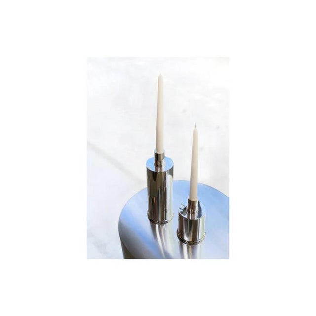 Rl 02 Maxi Candleholder in Silver-Plated Polished Brass by Caspal For Sale - Image 4 of 12