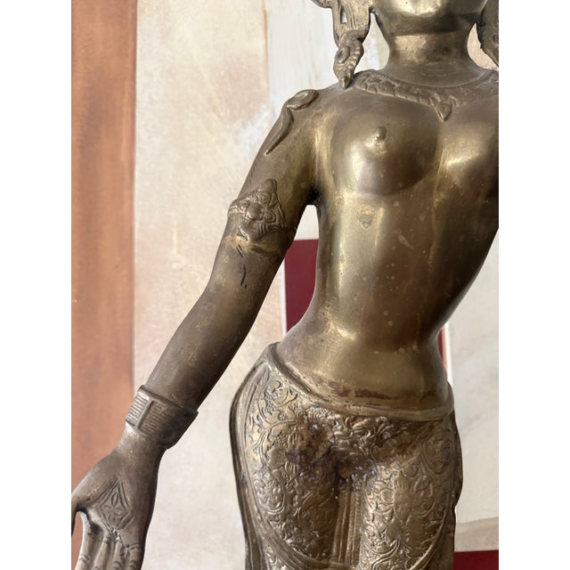 Brass Large Brass Shiva Statue 30” Hindu Deity Sculpture For Sale - Image 8 of 12