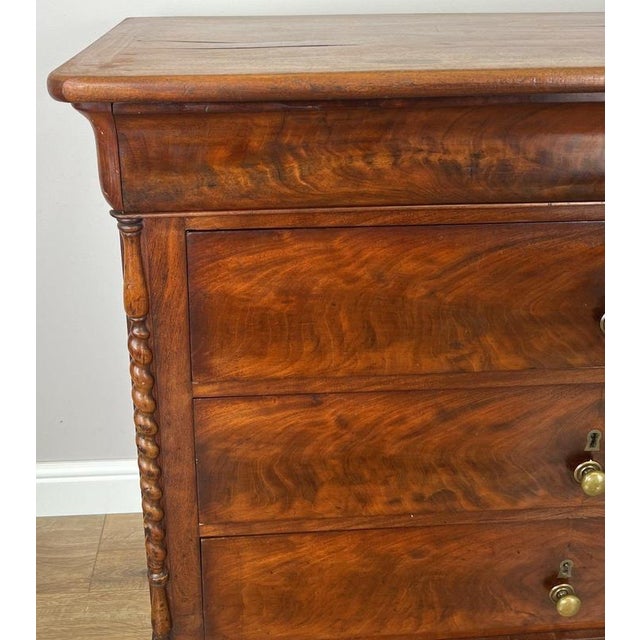Antique French Burr Walnut Chest of Drawers with Four Drawers For Sale - Image 4 of 15
