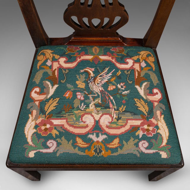 1800's Antique Embroidered Side Chair For Sale - Image 10 of 10