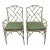 Vintage Pair of 1960’s Faux Bamboo Chippendale Style Metal Garden Chairs For Sale
