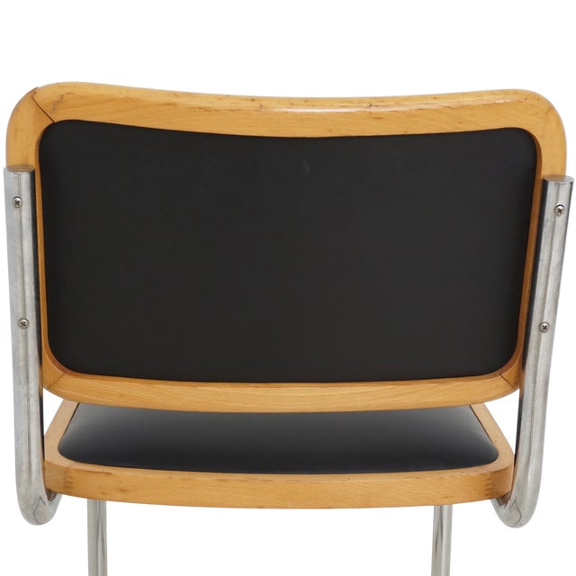 Metal Mid 20th Century Black Vinyl Cesca Chairs For Sale - Image 7 of 10