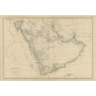 Antique Map of the Arabian Peninsula, 1860 For Sale