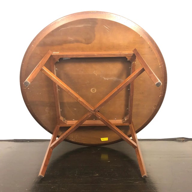 1970s 54" Florence Knoll Solid Walnut Round Table For Sale In New York - Image 6 of 7