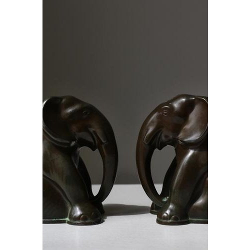 1930s Art Deco Elephant Bookends by Just Andersen, 1930s, Set of 2 For Sale - Image 5 of 14