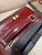 Maroon Embossed Crocodile Leather Trolley Luggage, Maroon For Sale - Image 8 of 13