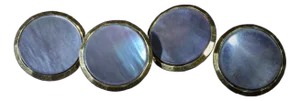 The Villas: Vintage Mother of Pearl Cuff links in Yellow Gold, 2 Pieces