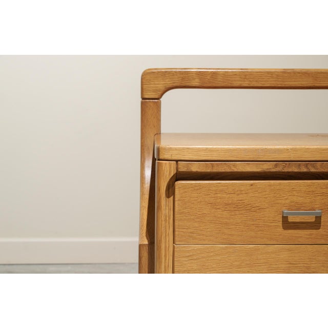 Wood Bedside Tables in Oak and Steel, 1960s, Set of 2 For Sale - Image 7 of 9